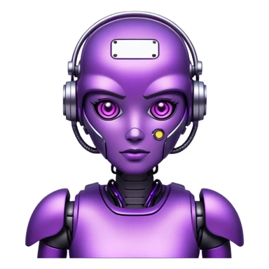 glitter purple cyberpunk robot sticker