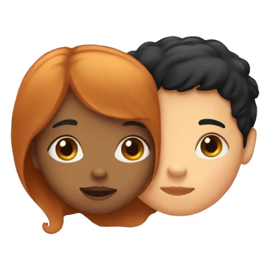 black hair girl kissing ginger hair boy sticker