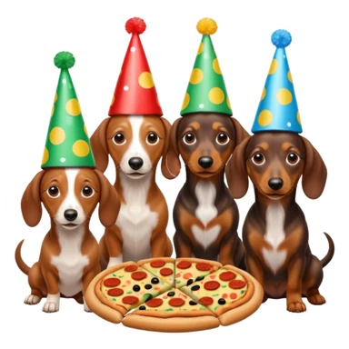 weiner dog pizza party sticker