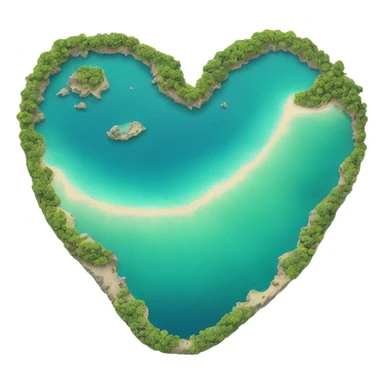 Ocean reef in a the shape of a heart sticker
