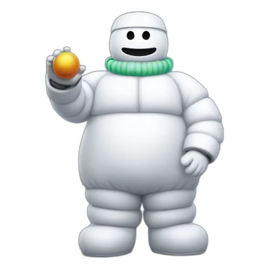 full body christmas michelin man snowman in vr headset sticker