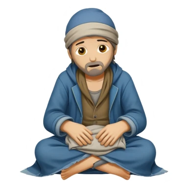 beggar who is also a homeless person poor with damaged clothing sticker