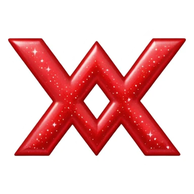 The letters xoxo in sparkly red font sticker