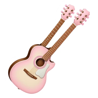 White guitar with soft pink bows sticker