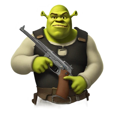 Shrek with a gun sticker