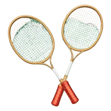 Two crossed badminton rackets with a shuttlecock resting in between, set against the faint outline of a badminton court. The image highlights the tools of the sport, with a subtle emphasis on the court's net and boundaries, symbolizing competition and skill. sticker