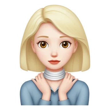 Women with hands around neck sticker