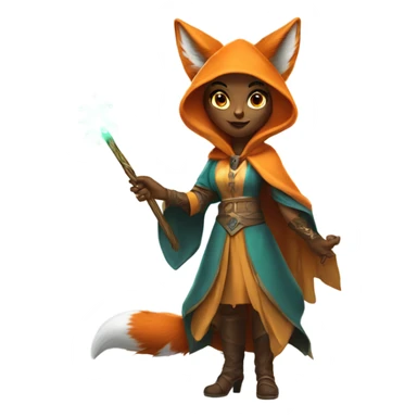 fox sorceress with a magic wand sticker