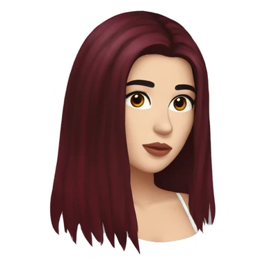 dua lipa with dark red long hair sticker