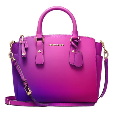 Realistic isolated magenta to purple ombre Michael kors satchel purse.  sticker