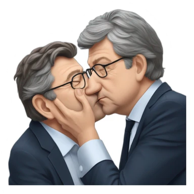 Jean Luc Mélanchon Kissing Macron sticker