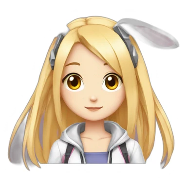 Cyber bunny anime girl sticker