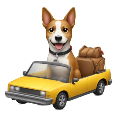 Dog riding a car sticker