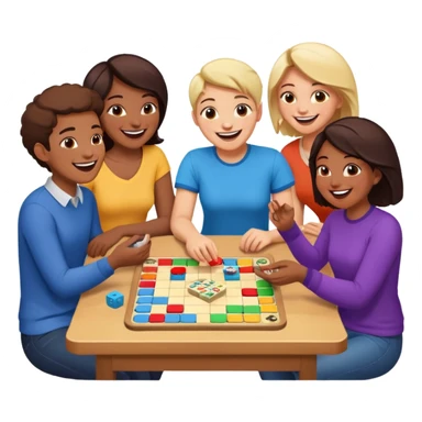 friends playing board game sticker