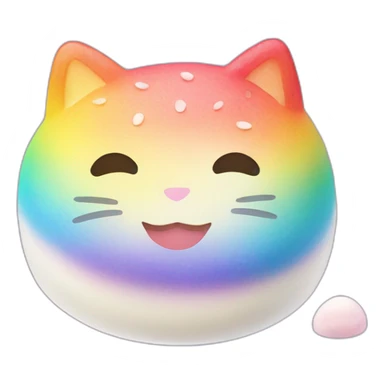 rainbow rice cake mochi cat sticker