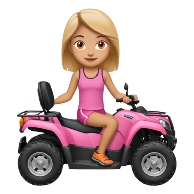 Atv ride girl in orange atv pink top  sticker