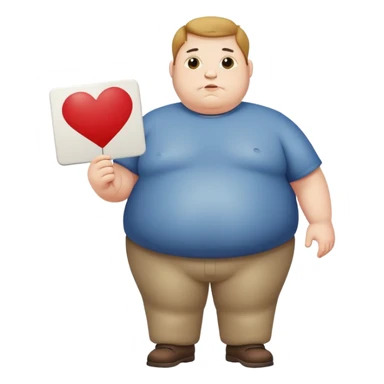 obese guy holding obese sign  sticker
