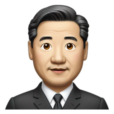 xijinping, asian middle age in suit with a little Crooked neck sticker