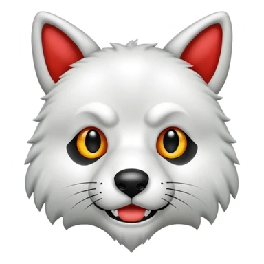 Lobo blanco con la lengua para afuera  sticker