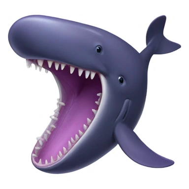 purple sperm whale with open mouth sticker