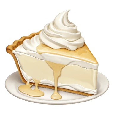 Slice of pale cream pie with melted whipped cream dripping off of it sticker