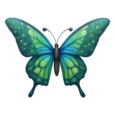 Blue and green butterfly  sticker