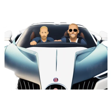paul walker and vin diesel driving bugatti chiron with ryan gosling sticker