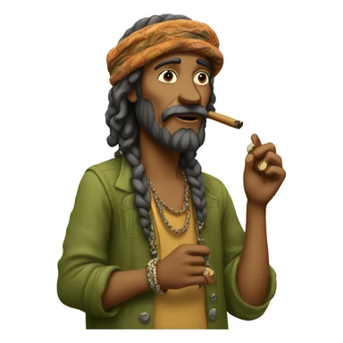 Hippie smoking joint sticker