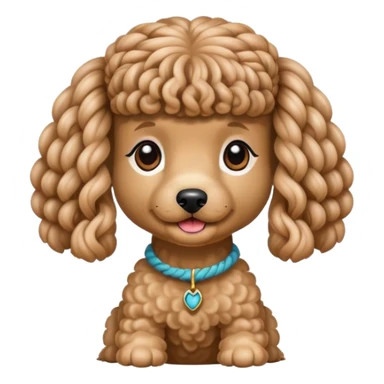 Miniature poodle with braids on its head sticker