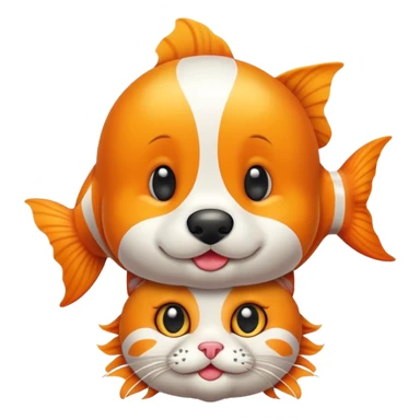 Golden doodle, clown fish, kitten sticker