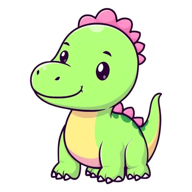 baby dino with pink cheeks sticker