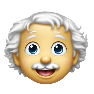 albert einstein happy baby face and with his tongue hanging out silver medal  sticker