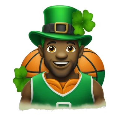 leprechaun with a basketball sticker