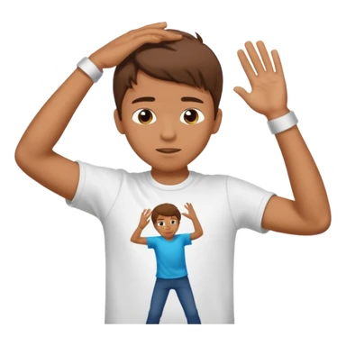 Un muchacho asiendo el dab sticker