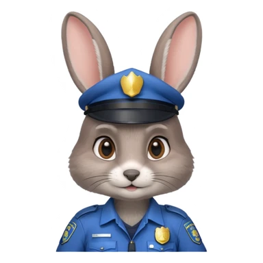 Judy Hopps (gray rabbit with a police suit, without a cap, big ear) from the Zootopia Disney movie sticker
