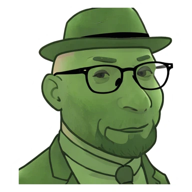 bald man with beard portrait sticker