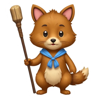 A cartoon animal character teaching with stick sticker