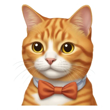 orange cat wearing a bow tie sticker