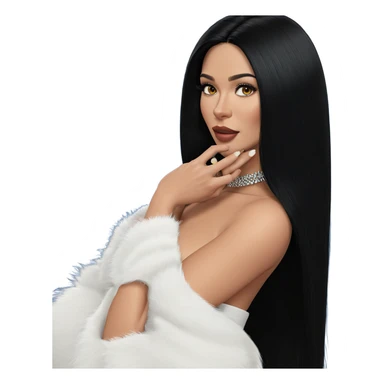 elegant girl with black hair sticker