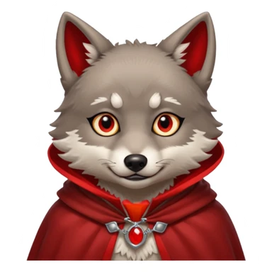 Vampire Pet, Tiny wolf in red collar cloak, red eye sticker