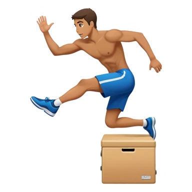 man jump onto plyo-box side-view sticker
