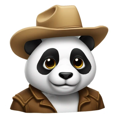 Panda with a cowboy hat on sticker