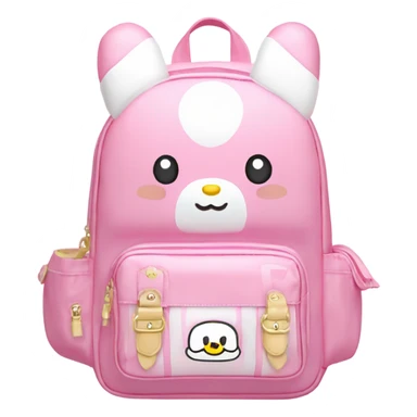 pink white light melody sanrio cute school bag sticker