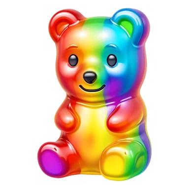 melted neon rainbow gummy bear sticker