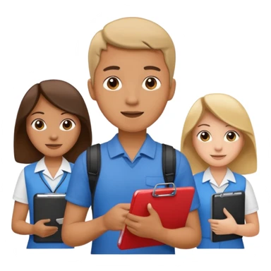 Student Leader + clipboard, Tour Group. sticker