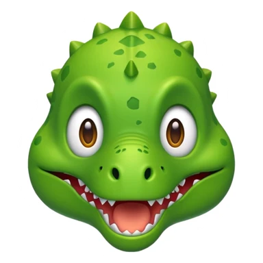 Every reaction of a dinosaur faced emoji sticker
