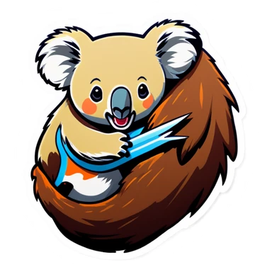 Koala mauling a grizzly sticker