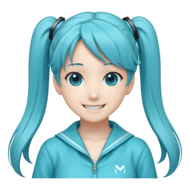 Hatsune Miku smile twintail sticker
