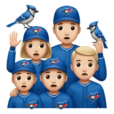 terrified children watching blue jays game sticker