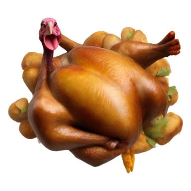 Turkey eating chicken sticker